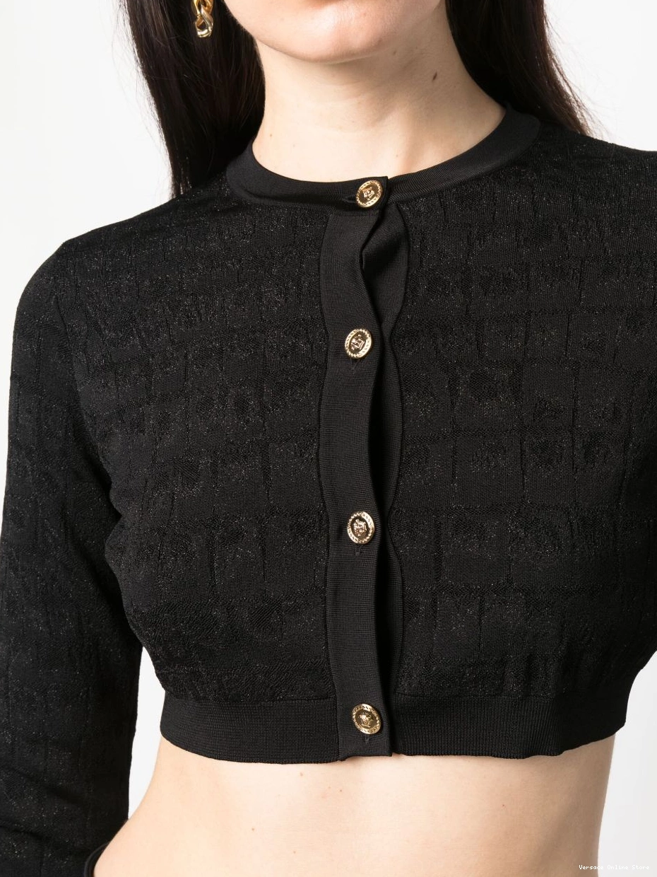 Cheap Versace cardigan croc-jacquard Women cropped 0424